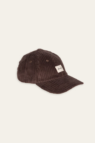 Ribbed corduroy brown upcycled cap