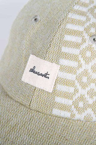 Woven geometric beige upcycled cap