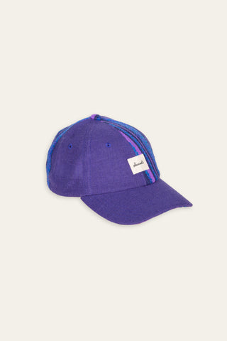 Woven striped purple upcycled cap