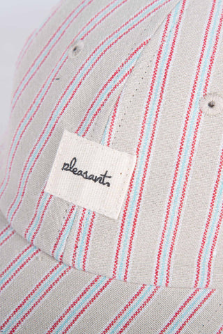 Pinstriped white upcycled cap
