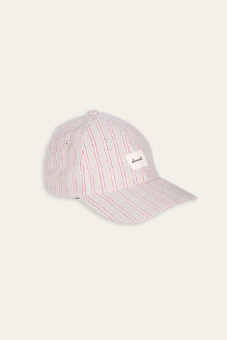 Pinstriped white upcycled cap