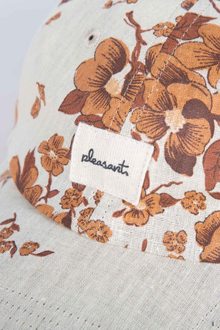 Floral beige upcycled cap