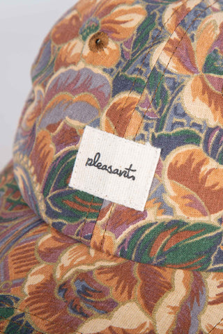 Ornate floral multicolor upcycled cap