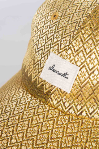 Metallic geometric gold upcycled cap