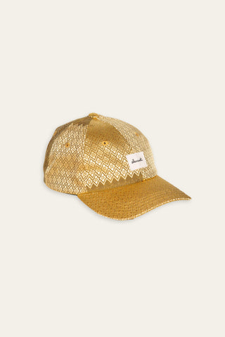 Metallic geometric gold upcycled cap