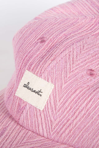 Diagonal textured pink upcycled cap