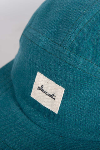 Textured dark green upcycled 5-panel cap
