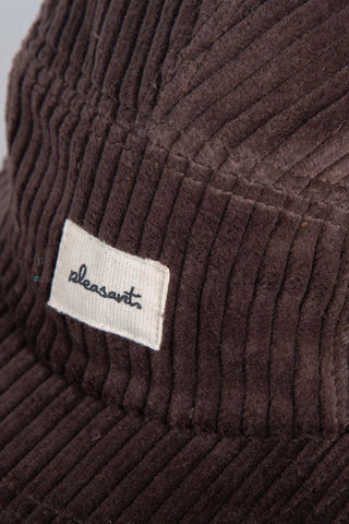 Ribbed brown upcycled 5-panel cap
