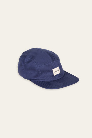 Pattern navy upcycled 5-panel cap