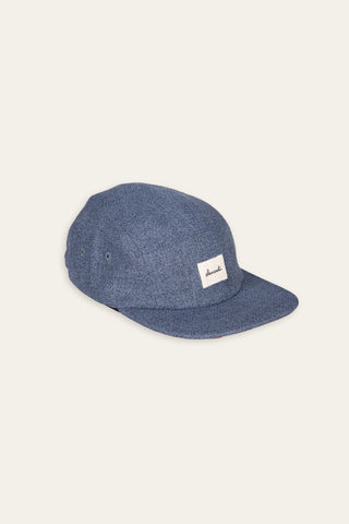 Heathered blue upcycled 5-panel cap