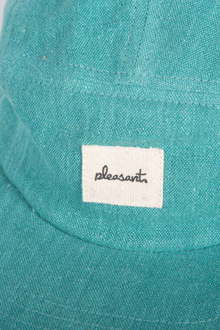 Woven turquoise upcycled 5-panel cap