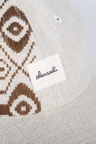 Geometric woven beige upcycled cap