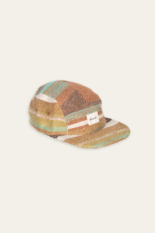 Woven multicolor upcycled 5-panel cap