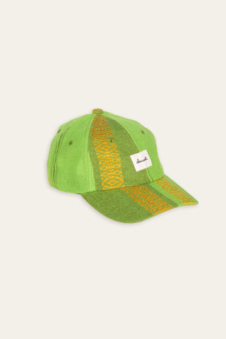 Geometric woven green upcycled cap