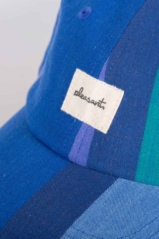Color-blocked blue upcycled cap