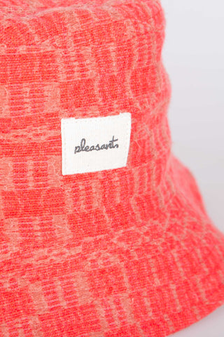 Textured coral upcycled bucket hat