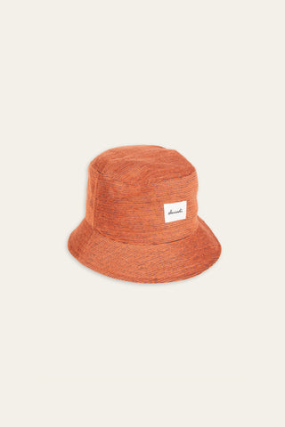 Rustic orange upcycled bucket hat