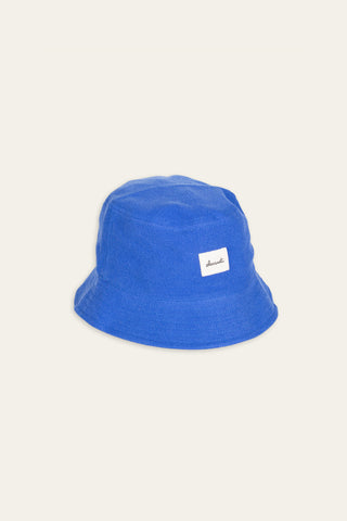Crisp blue upcycled bucket hat