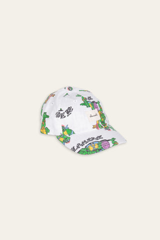 Vibrant floral upcycled kids cap