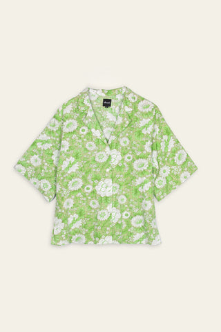 Flower blooming upcycled shirt