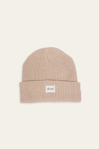 Beige recycled cotton beanie