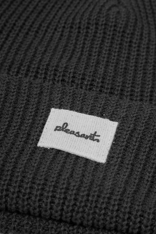 Black recycled wool beanie