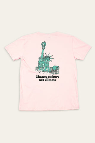Change culture not climate pink tee