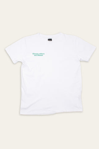 Change culture not climate white tee