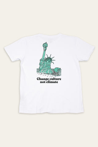 Change culture not climate white tee