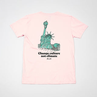 Change culture not climate pink tee