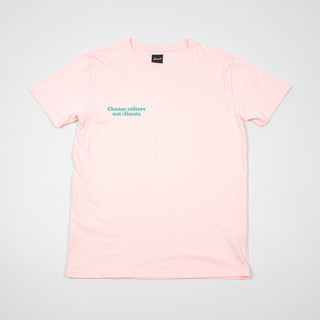 Change culture not climate pink tee