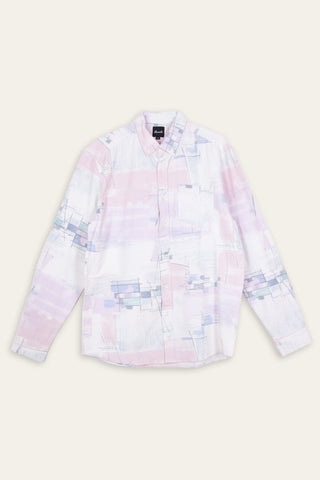 Chic pastel upcycled long sleeve shirt