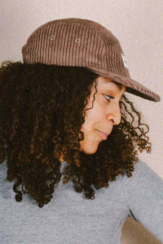 Corduroy brown 5-panel upcycled cap