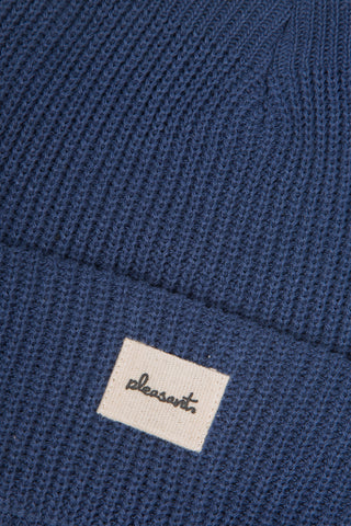 Deep blue recycled cotton beanie