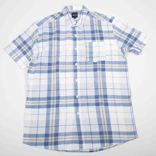 Blue checkered upcycled shirt
