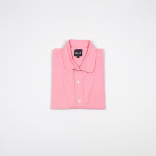 Pink round collar upcycled shirt