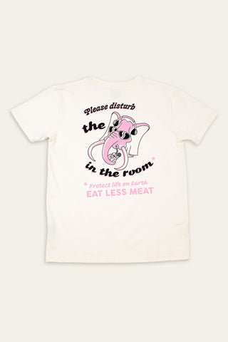 Elephant in the room off white tee