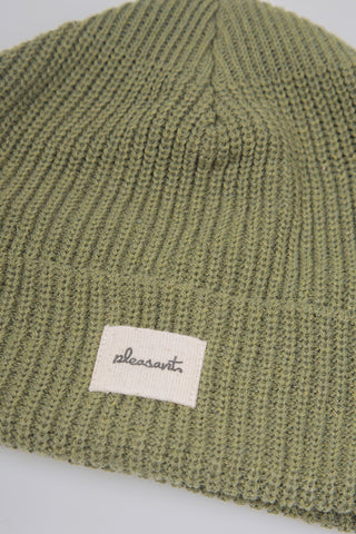Forest green recycled cotton beanie