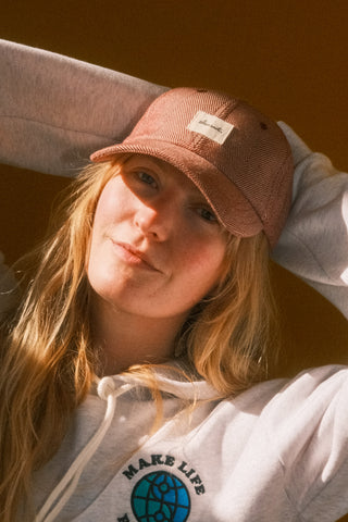 Herringbone red upcycled cap