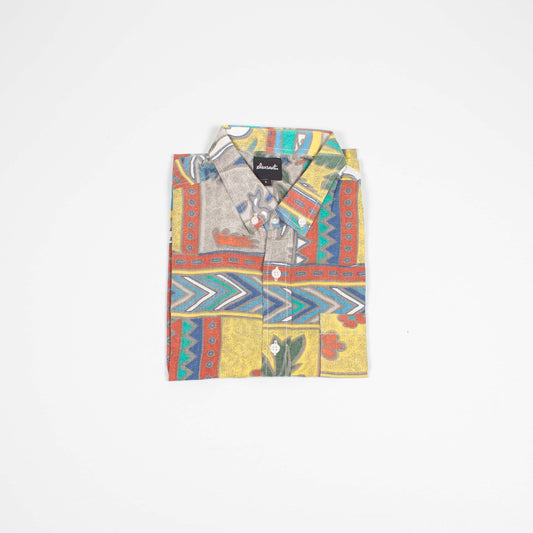 exotic pattern upcycled shirt