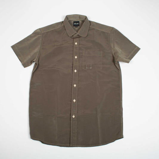 olive soft textured upcycled shirt