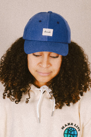 Minimal blue upcycled cap