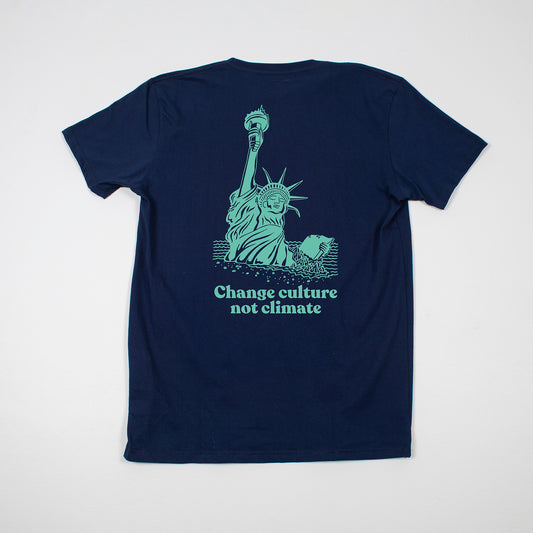 Change culture not climate navy tee