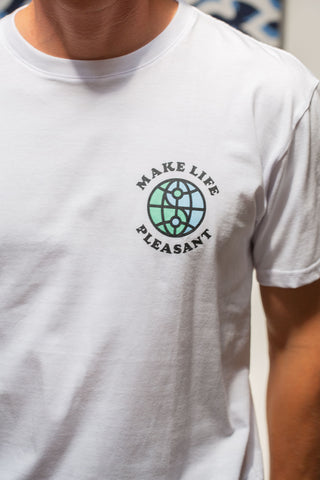 Make life Pleasant chest white tee