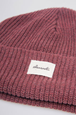 Red recycled wool beanie