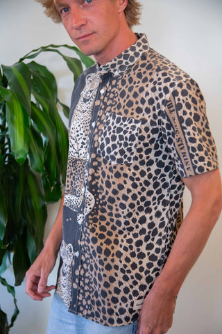 Cheetah upcycled shirt