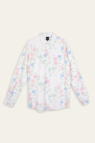 Charming soft floral upcycled shirt