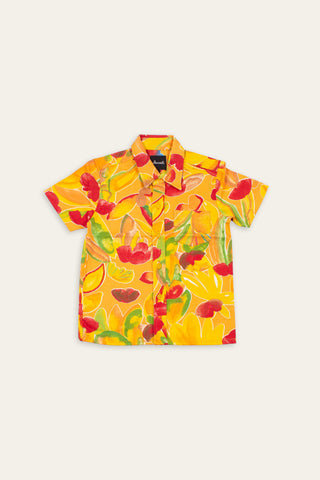 Sunny flowers upcycled kids shirt