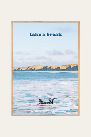 Take a break surfer poster