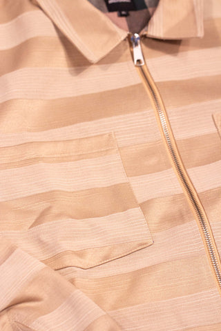 Brown striped upcycled thy jacket